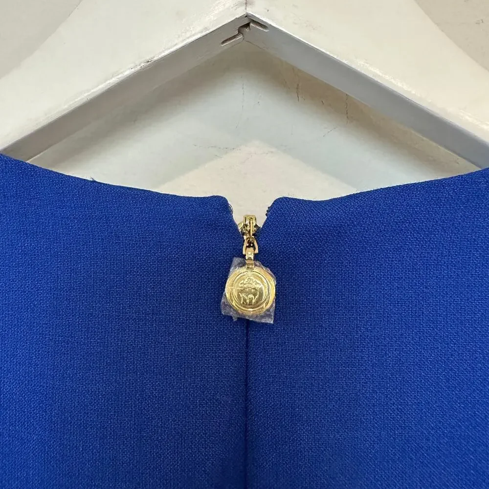 NWT Brooks Brothers Red Fleece Dress Royal Blue Wool Blend Short Sleeve Pencil 0 - Picture 6 of 10